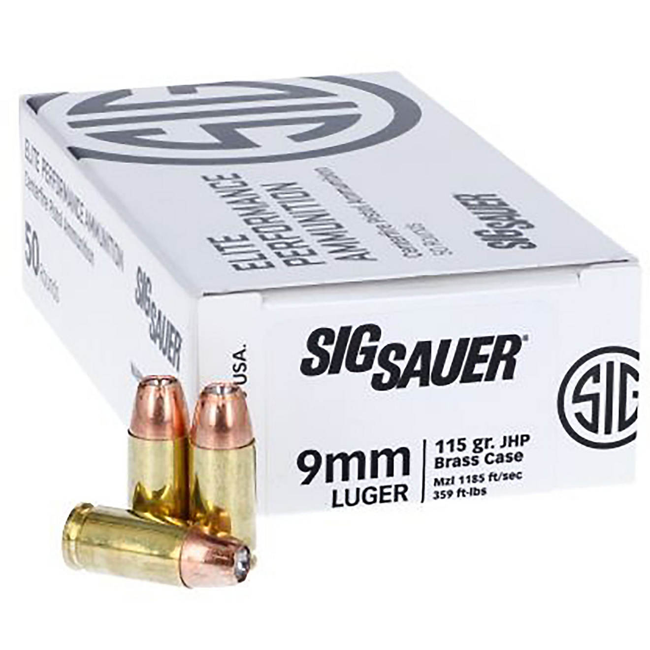 SIG SAUER Elite 9mm Luger 115-Grain Ammunition - 50-Rounds                                                                       - view number 1