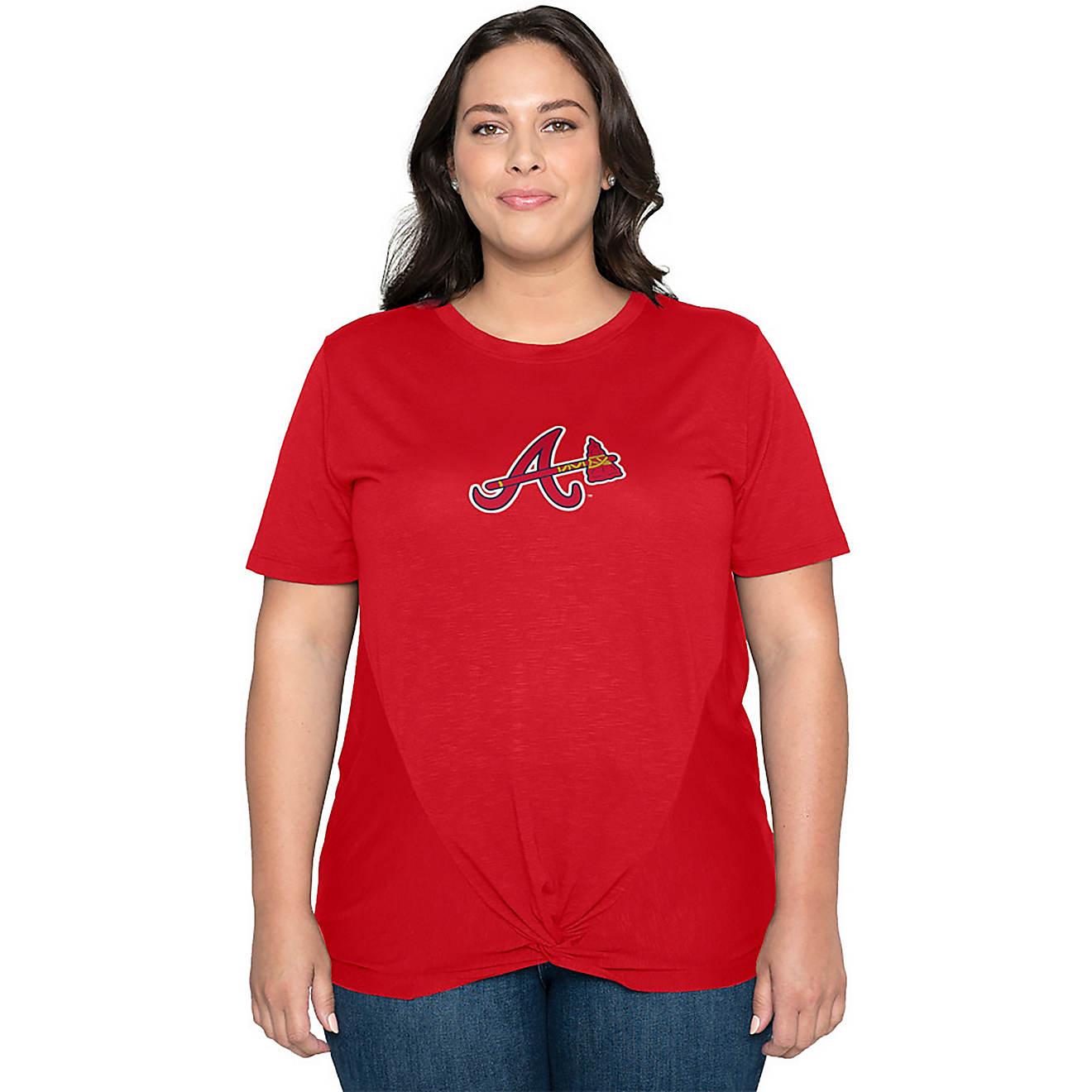 New Era Women’s Plus Size Atlanta Braves Front Twist T-shirt                                                                   - view number 1