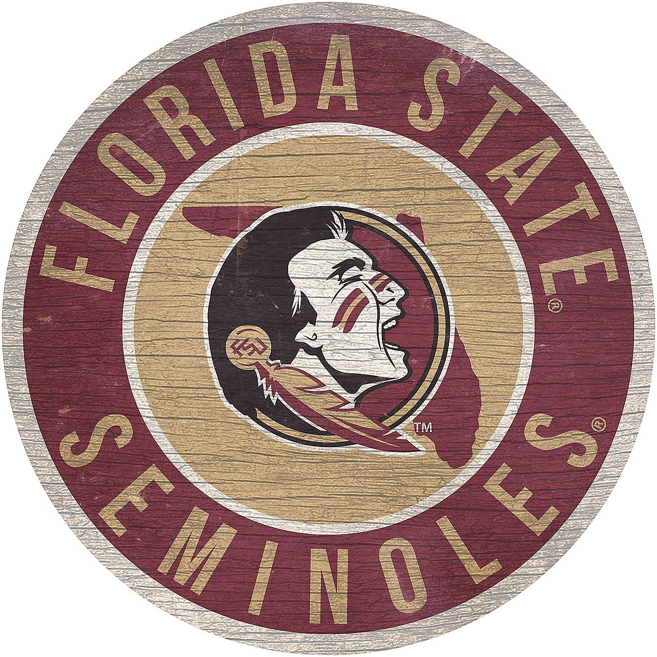 Fan Creations Florida State University 12 in Circle with State Sign                                                              - view number 1