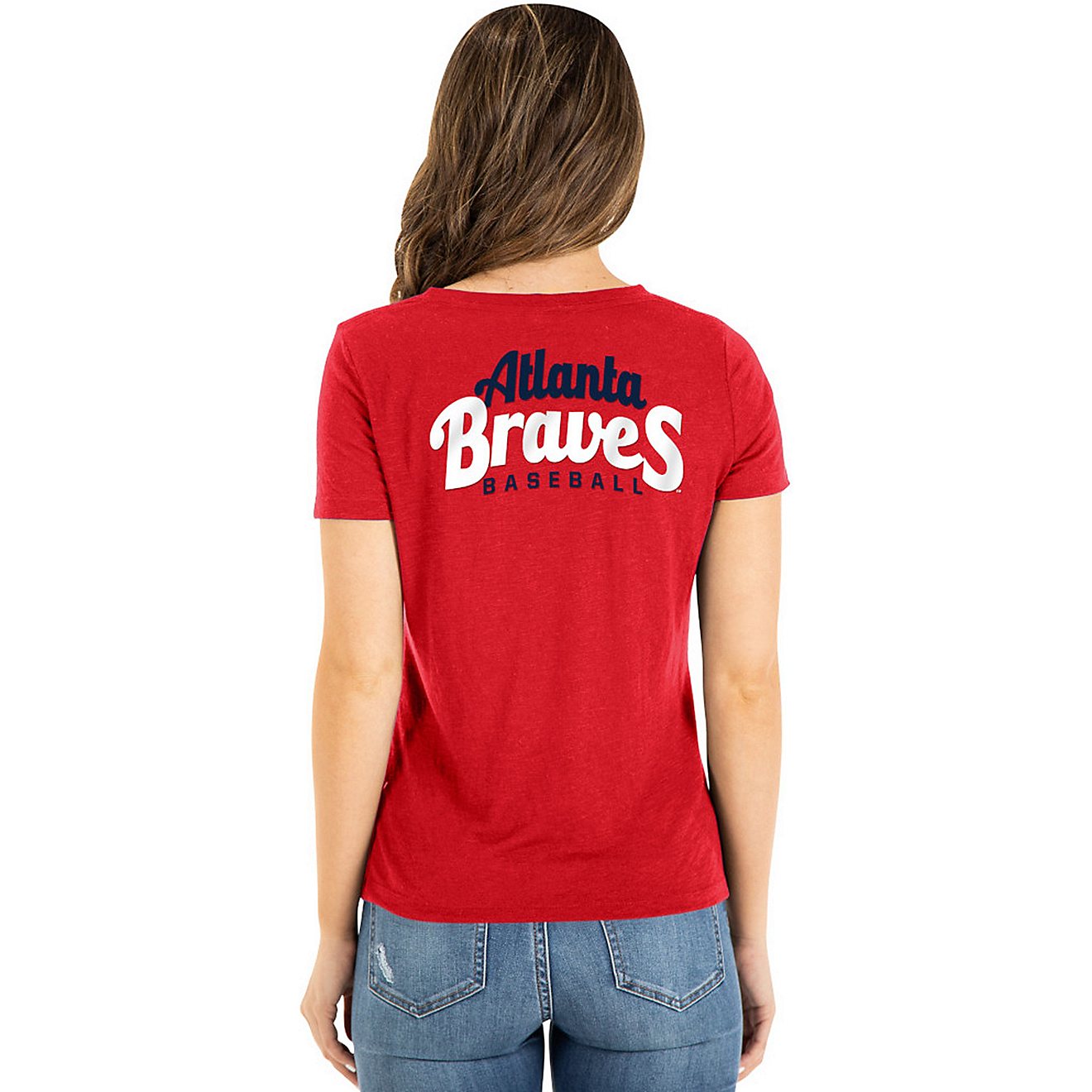 New Era Women's Atlanta Braves Front Twist Short Sleeve T-shirt                                                                  - view number 2