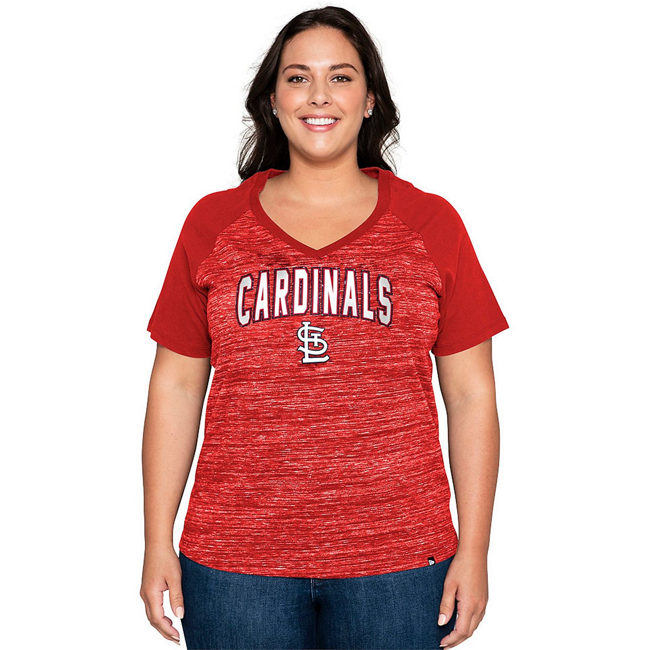 New Era Women’s Plus Size St. Louis Cardinals Who’s On First Space-Dye T-shirt                                               - view number 1