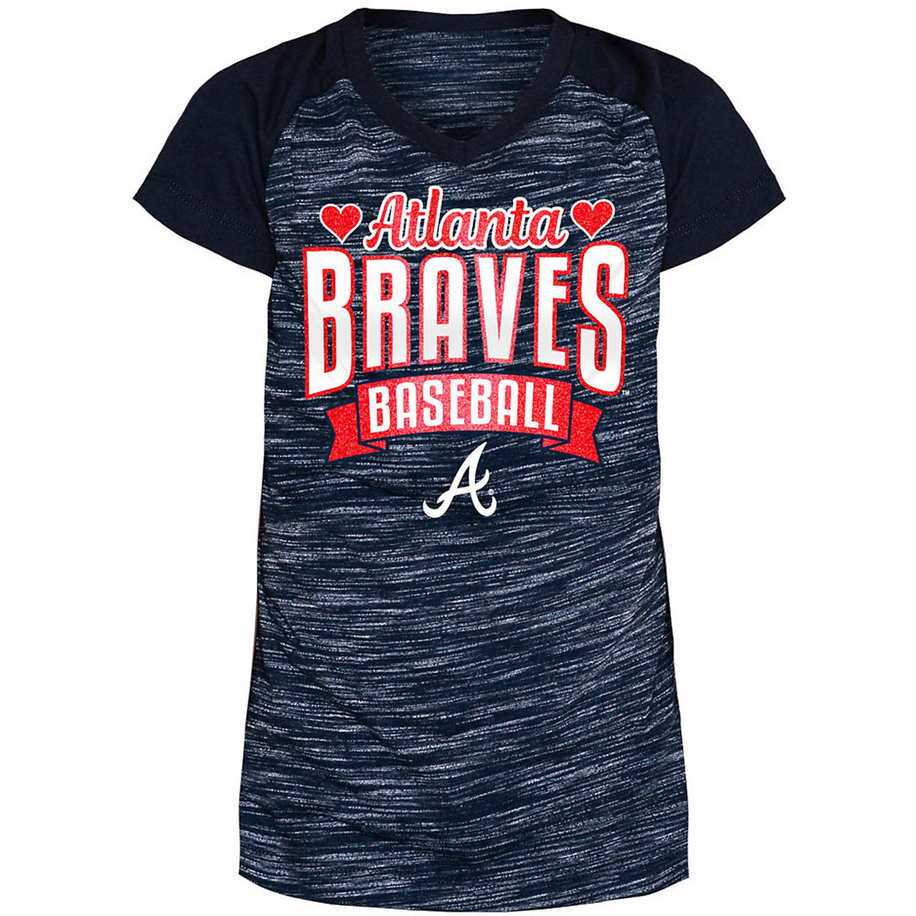 New Era Girls' Atlanta Braves Curveball Graphic T-shirt                                                                          - view number 1