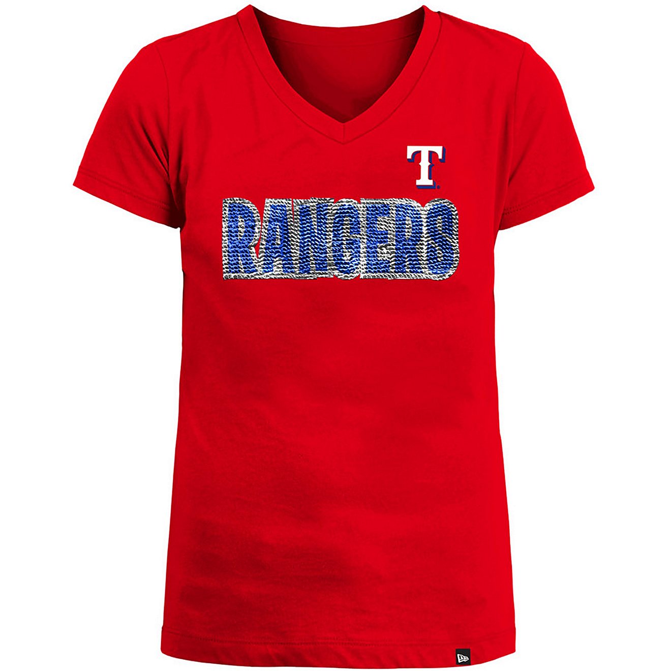New Era Girls' Texas Rangers Walk-Off Flip Sequins Graphic T-shirt                                                               - view number 4