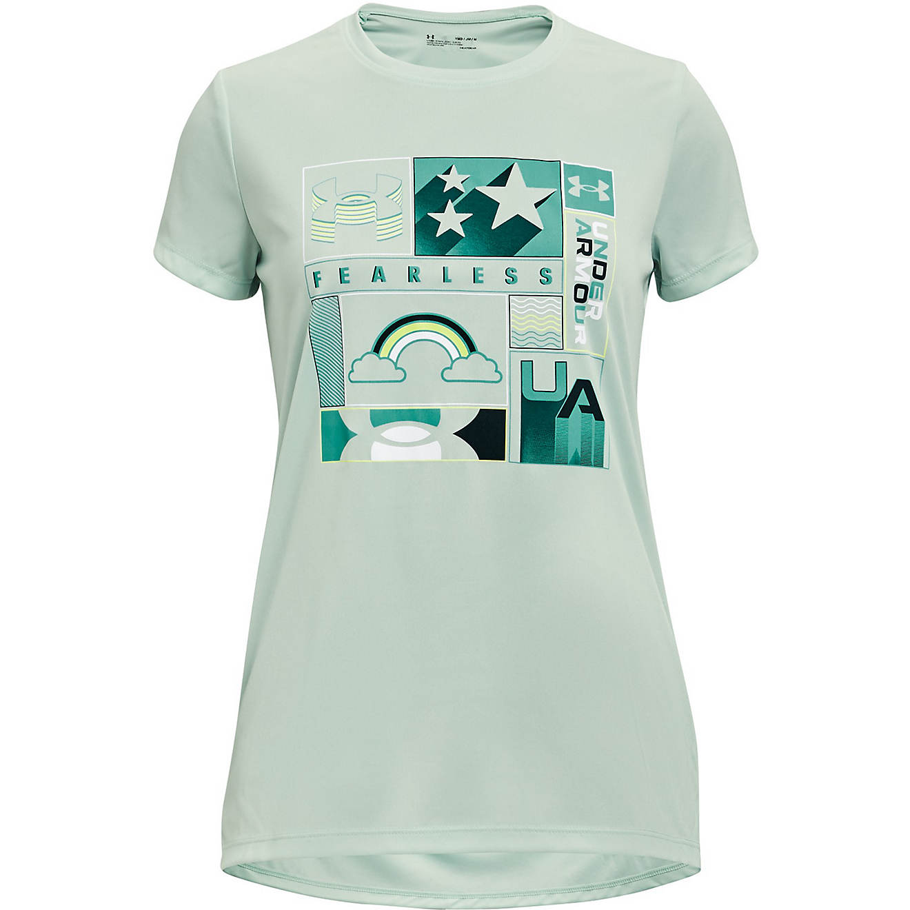 Under Armour Girls' Tech Stars & Rainbows Graphic T-shirt                                                                        - view number 1