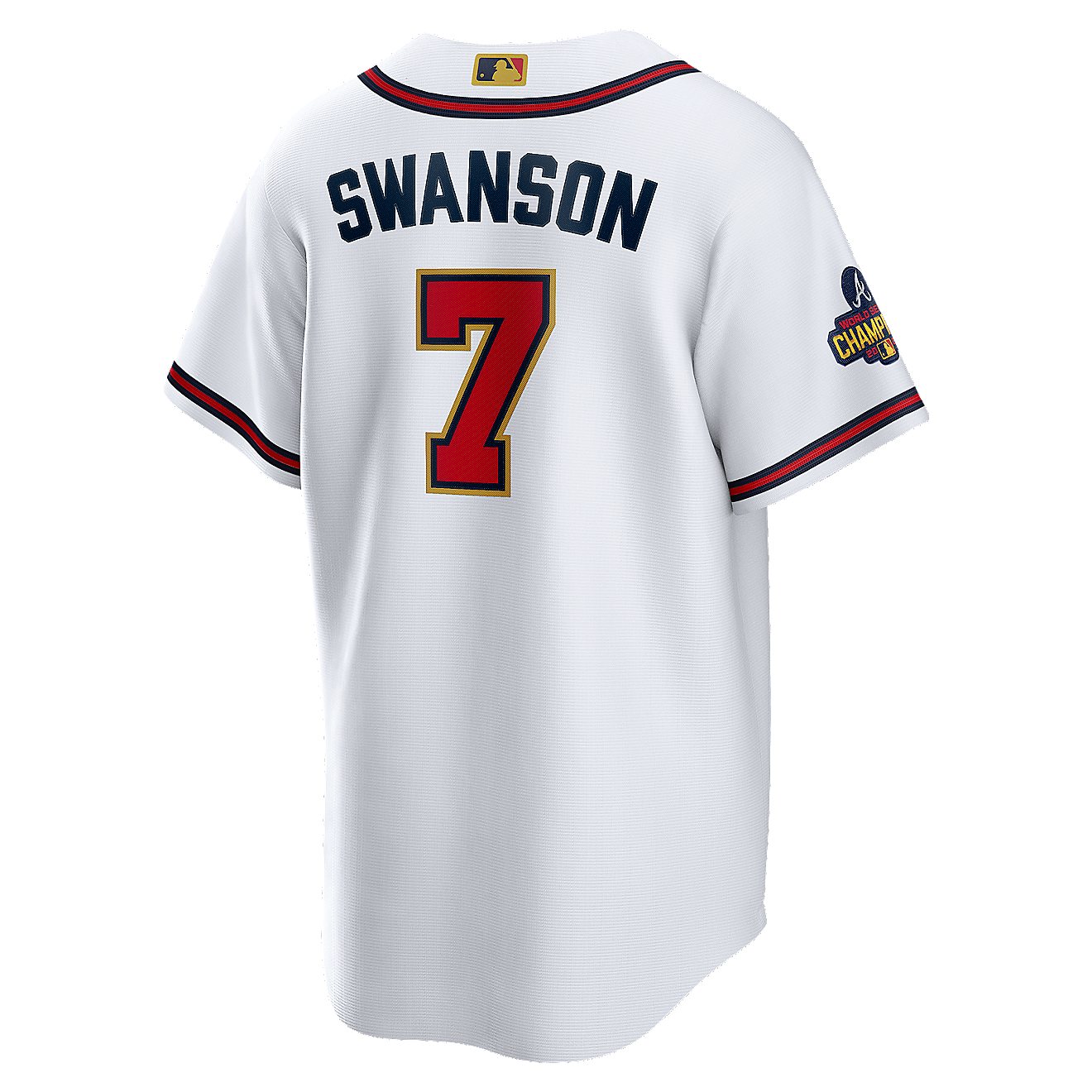 Nike Men's Atlanta Braves Dansby Swanson #7 Gold Replica Jersey                                                                  - view number 1