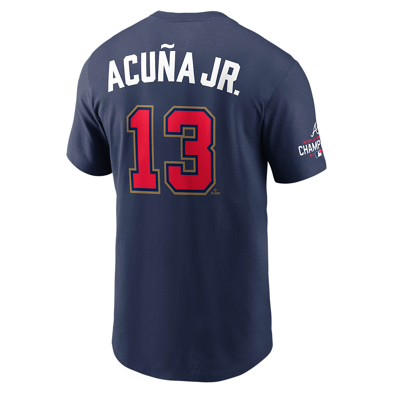 Nike Men's Atlanta Braves Ronald Acuna Jr. #13 Gold N&N T-shirt                                                                  - view number 1