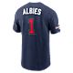 Nike Men's Atlanta Braves Ozzie Albies #1 Gold N&N T-shirt                                                                       - view number 1 image