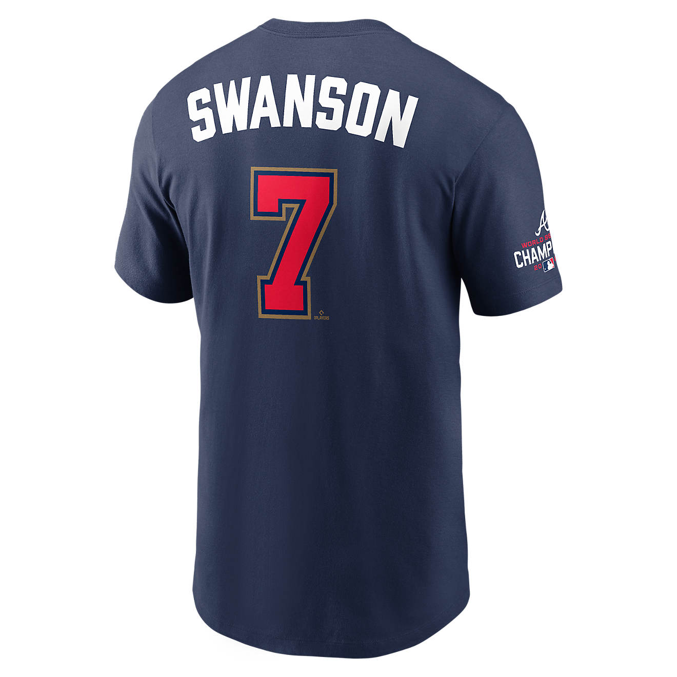 Nike Men's Atlanta Braves Dansby Swanson #7 Gold N&N T-shirt                                                                     - view number 1