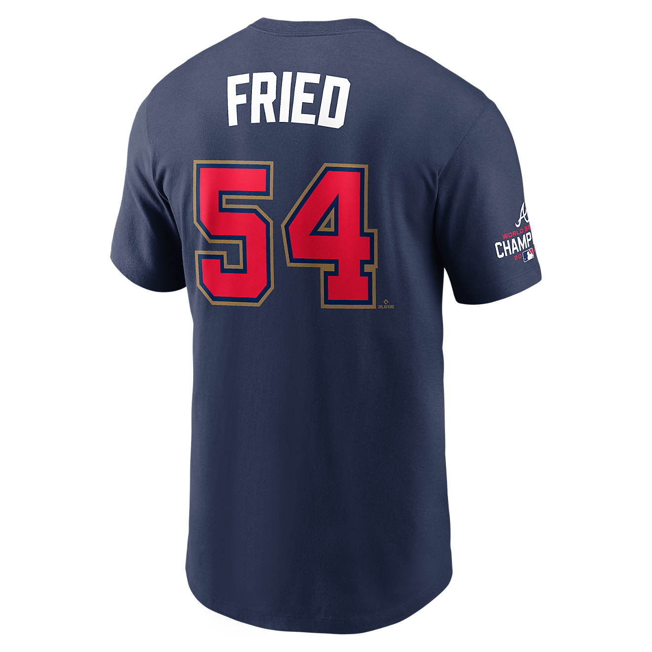 Nike Men's Atlanta Braves Max Fried #54 Gold N&N T-shirt                                                                         - view number 1