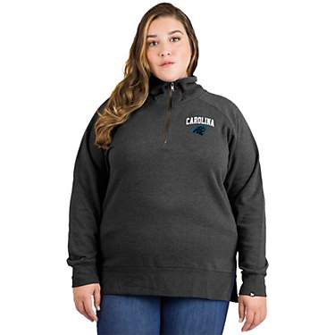 New Era Women's Carolina Panthers Bi Blend Fleece Plus Size 1/4 Zip Pullover with Side Vents                                    