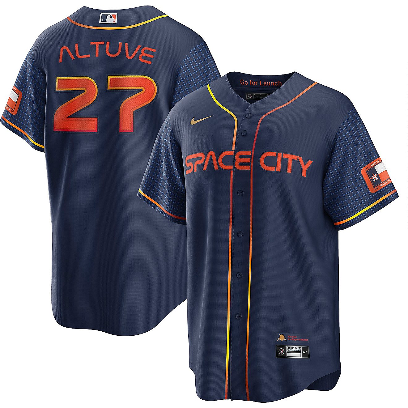 Nike Men's Houston Astros Jose Altuve #27 City Connect Replica Jersey                                                            - view number 3