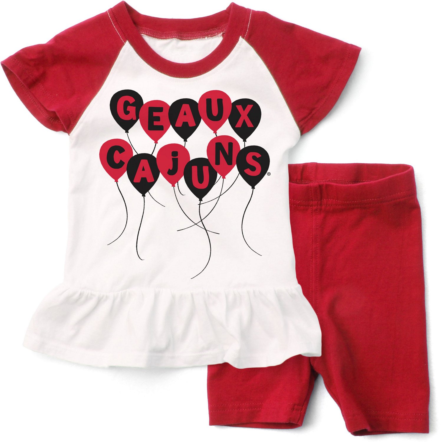 Wes and Willy Infant Girls' University of Louisiana at Lafayette Ruffle Top and Short Set Academy