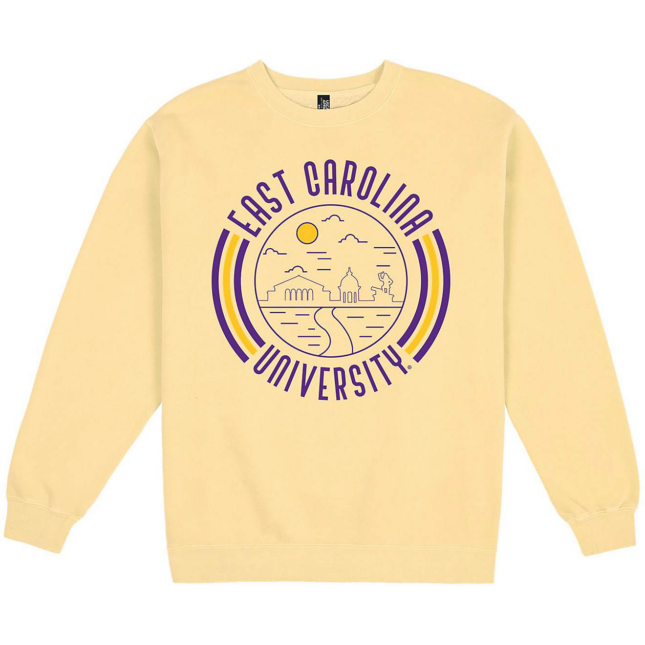 Uscape Apparel Men's East Carolina University Pigment Dyed Fleece Crew Sweatshirt                                                - view number 1