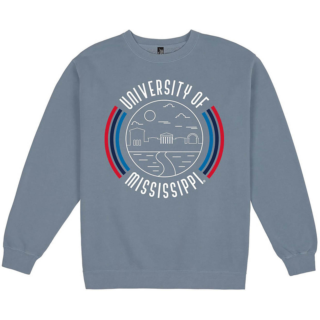 Uscape Apparel Men's University of Mississippi Pigment Dyed Fleece Crew Sweatshirt                                               - view number 1