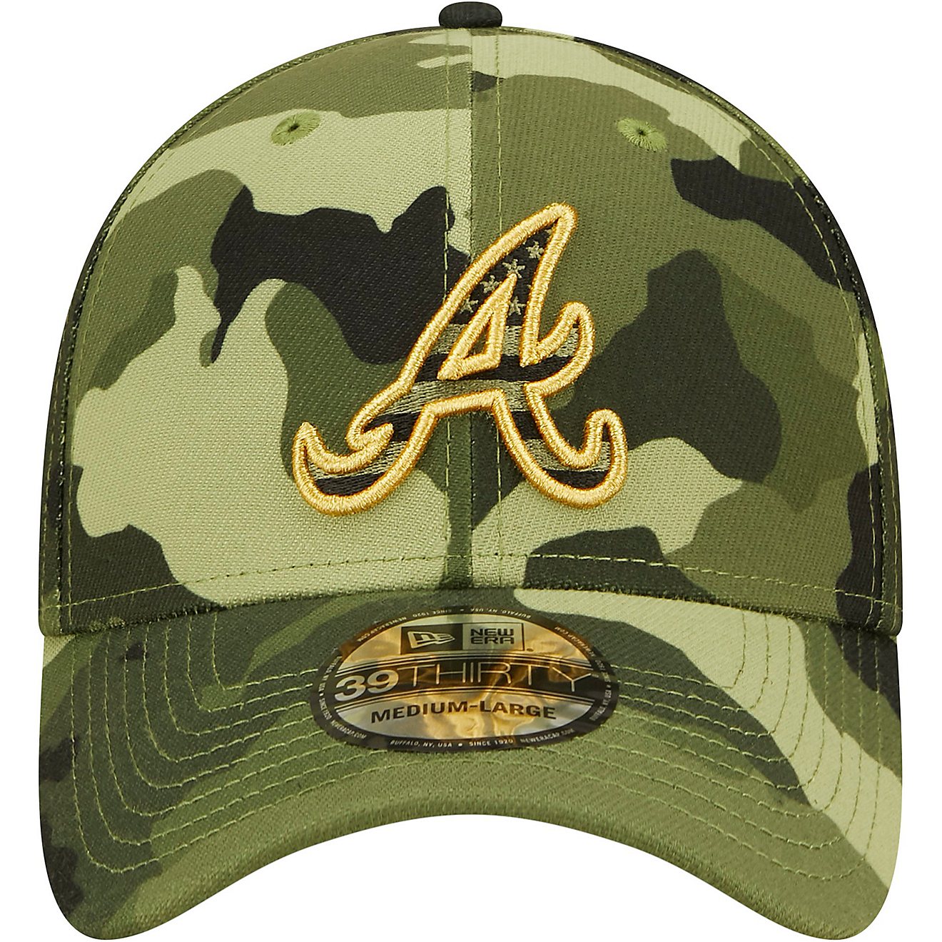 New Era Men's Atlanta Braves Camouflage AFD Stretch 39THIRTY Cap                                                                 - view number 2