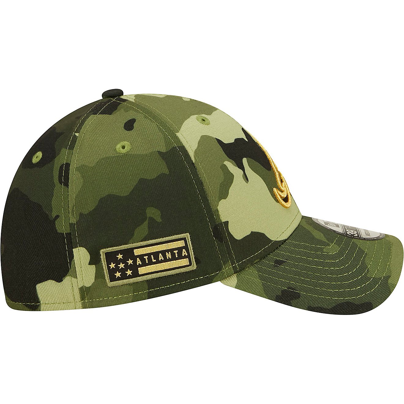 New Era Men's Atlanta Braves Camouflage AFD Stretch 39THIRTY Cap                                                                 - view number 6