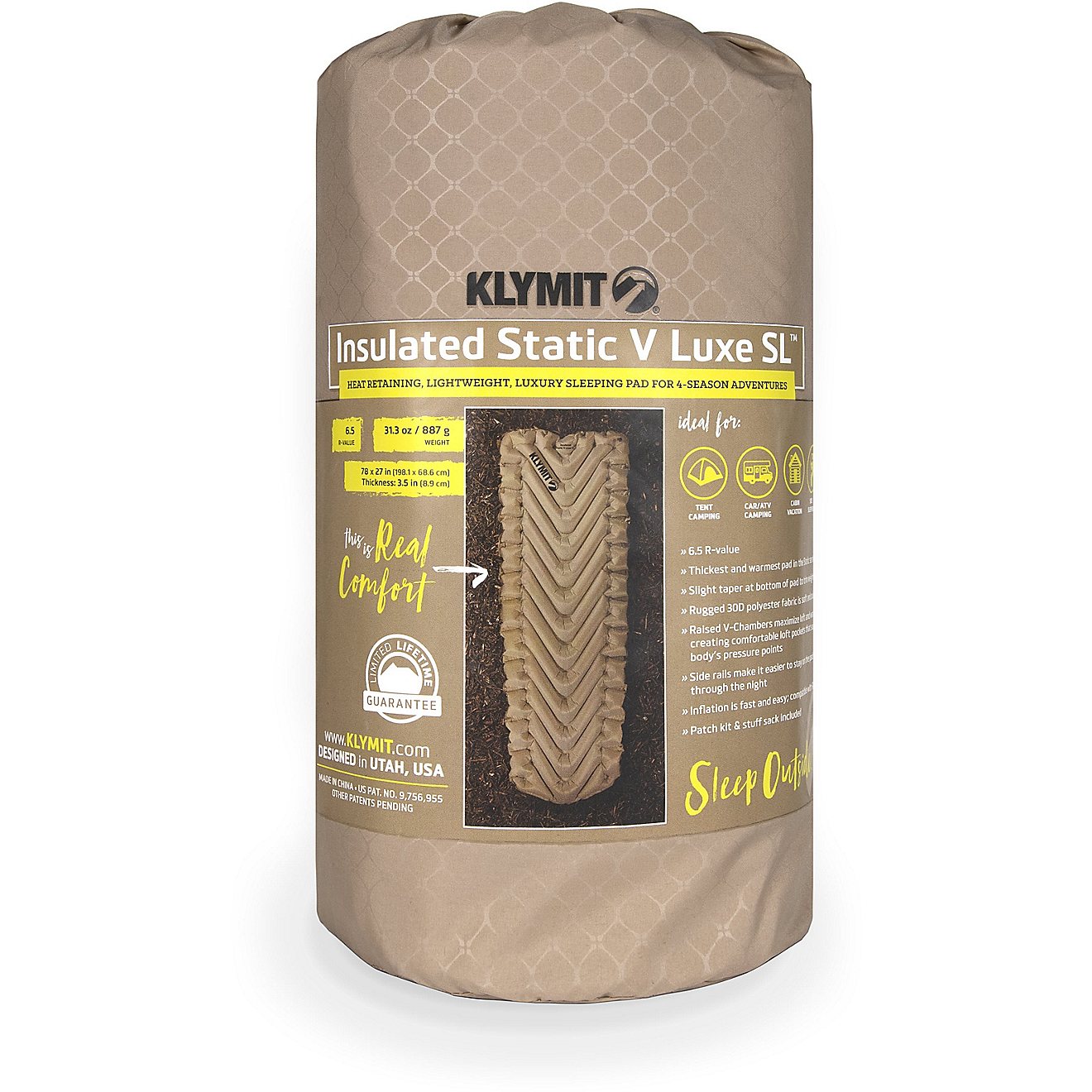Klymit XL Insulated Static V Luxe Sleeping Pad                                                                                   - view number 5