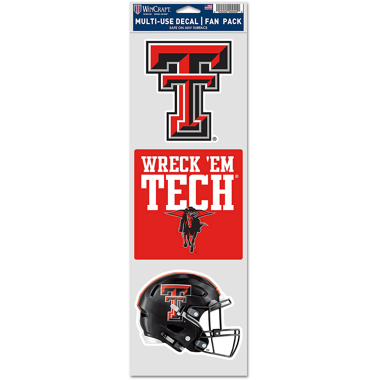 WinCraft Texas Tech University 3.75 in x 12 in Multi-Use Fan Decal 3-Pack                                                        - view number 1