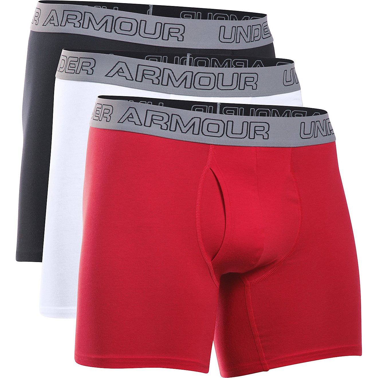 Under Armour Men's Charged Cotton Stretch 6 in Boxerjock Boxer Briefs 3-Pack                                                     - view number 3