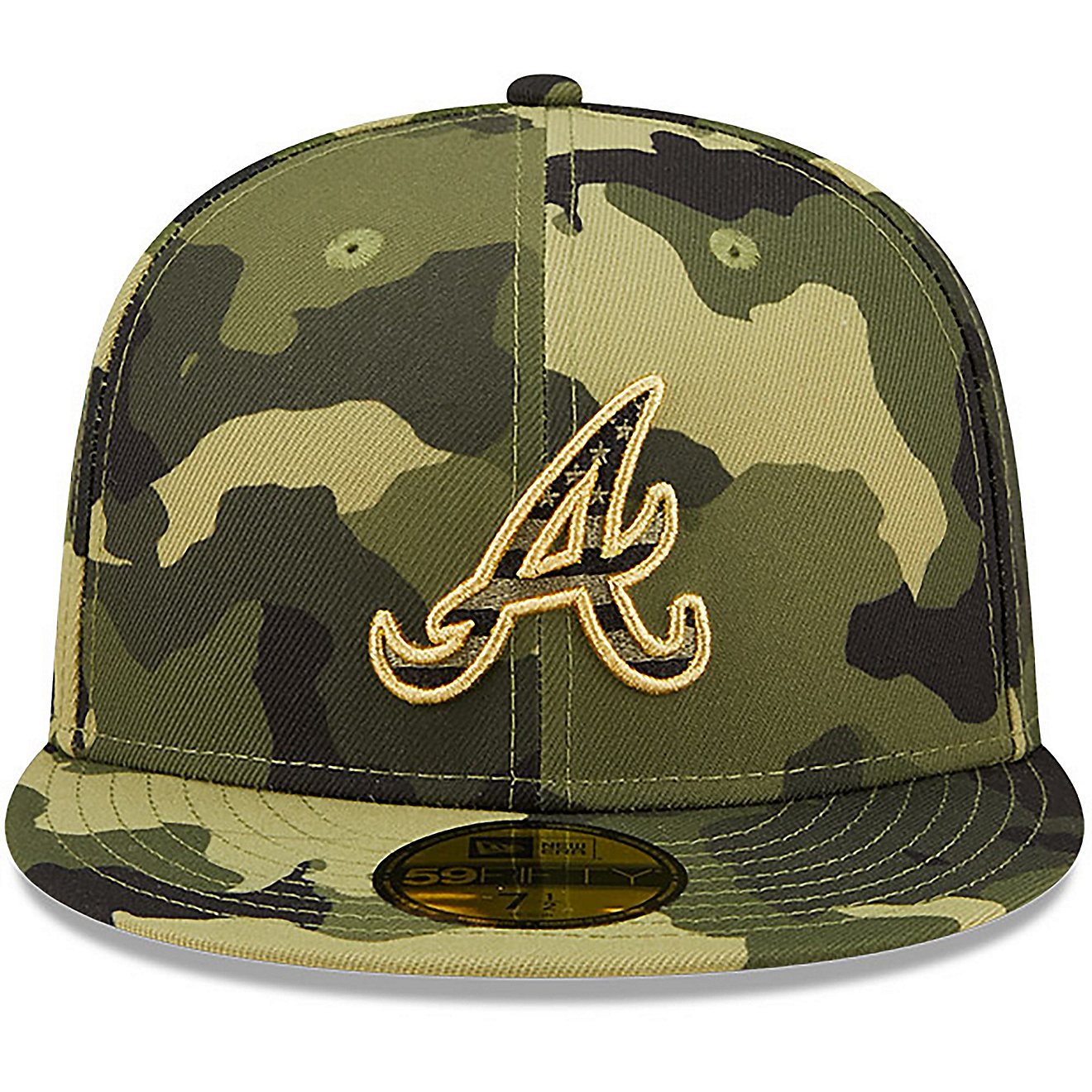New Era Men's Atlanta Braves Camo AFD Fitted 59FIFTY Cap                                                                         - view number 1