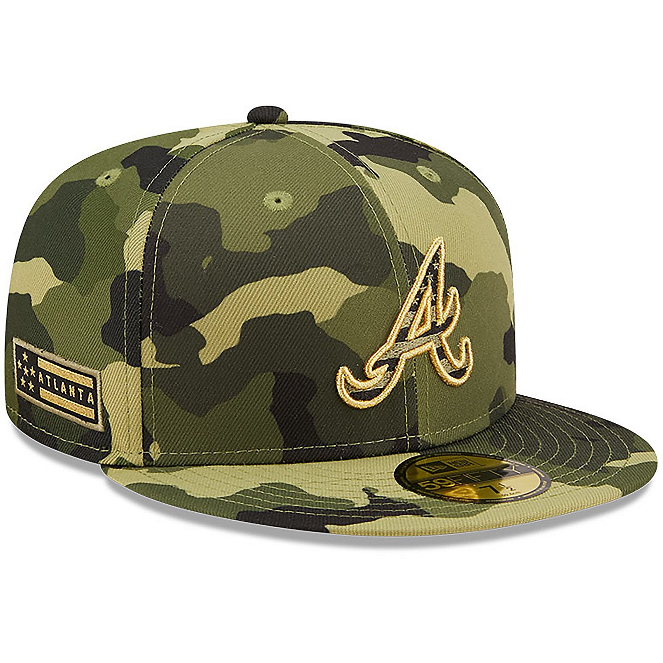New Era Men's Atlanta Braves Camo AFD Fitted 59FIFTY Cap                                                                         - view number 3