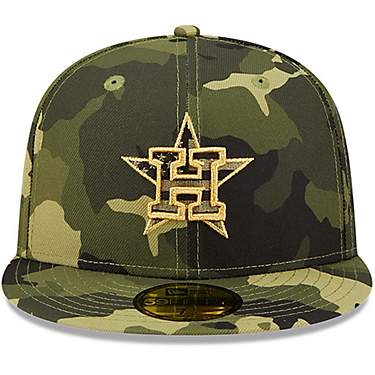 New Era Men's Houston Astros Camo AFD Fitted 59FIFTY Cap                                                                        