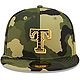 New Era Men's Texas Rangers Camo AFD Fitted 59FIFTY Cap                                                                          - view number 1 image