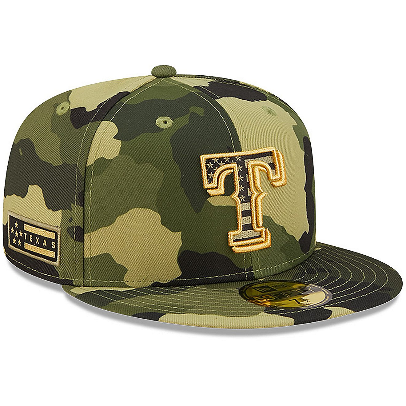 New Era Men's Texas Rangers Camo AFD Fitted 59FIFTY Cap                                                                          - view number 3