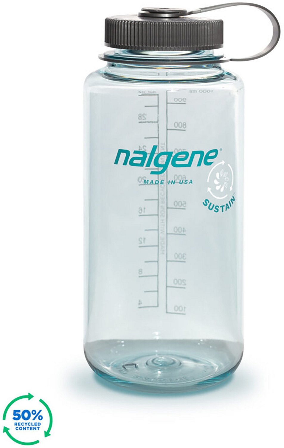 Nalgene Sustain 32 oz. Tritan Wide Mouth Water Bottle - Seafoam/Gray