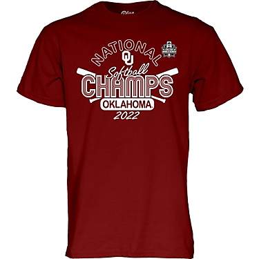 Blue 84 Adults University of Oklahoma 2022 CWS Softball National Champs Hair Bows Short Sleeve T-shirt                          