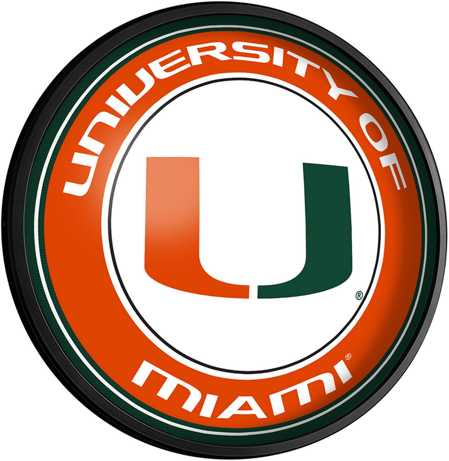 The Fan-Brand University of Miami Round Slimline Lighted Wall Sign ...