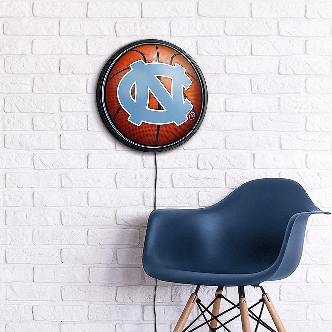 The Fan-Brand University of North Carolina Basketball Round Slimline Lighted Wall Sign                                           - view number 4