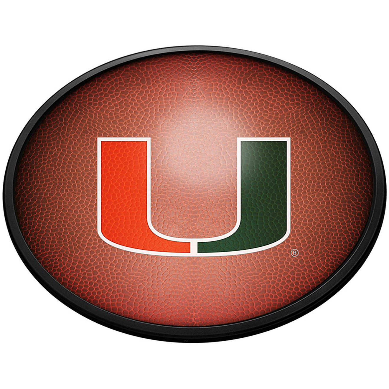 The Fan-Brand University of Miami Pigskin Oval Slimline Lighted Sign                                                             - view number 1