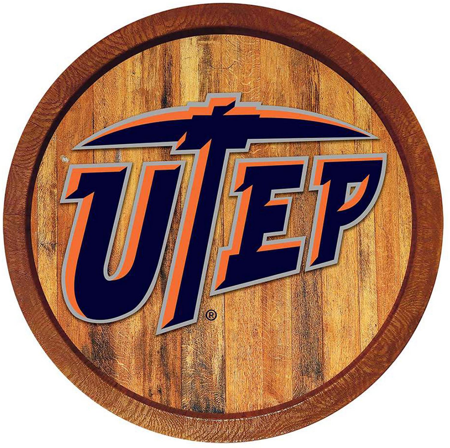 The FanBrand University of Texas at El Paso Logo Faux Barrel Top Sign