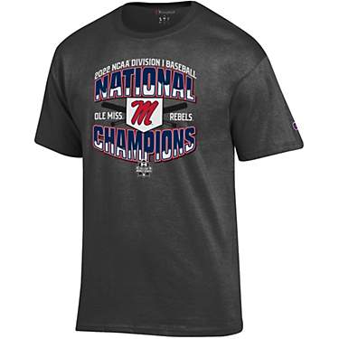 Champion Men's Ole Miss 2022 CWS Baseball National Champs Locker Room Short Sleeve T-shirt                                      