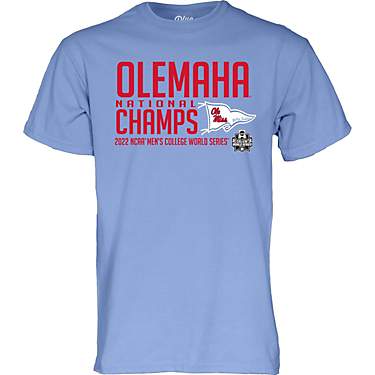 Blue 84 Men's Ole Miss 2022 CWS Baseball National Champs Pig Pen Short Sleeve T-shirt                                           
