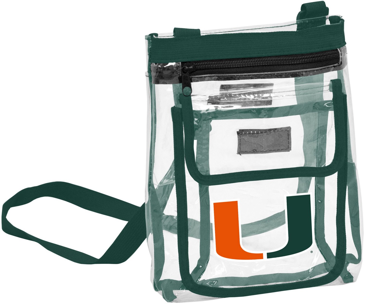 Logo Brands University of Miami Clear Crossbody Bag Academy