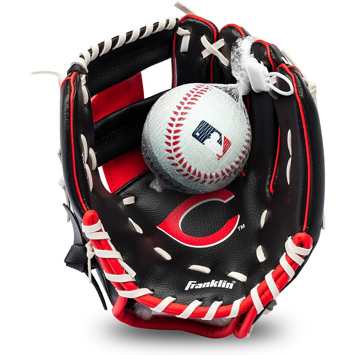 Franklin Youth MLB Cincinnati Reds Tball Glove and Ball Set Academy