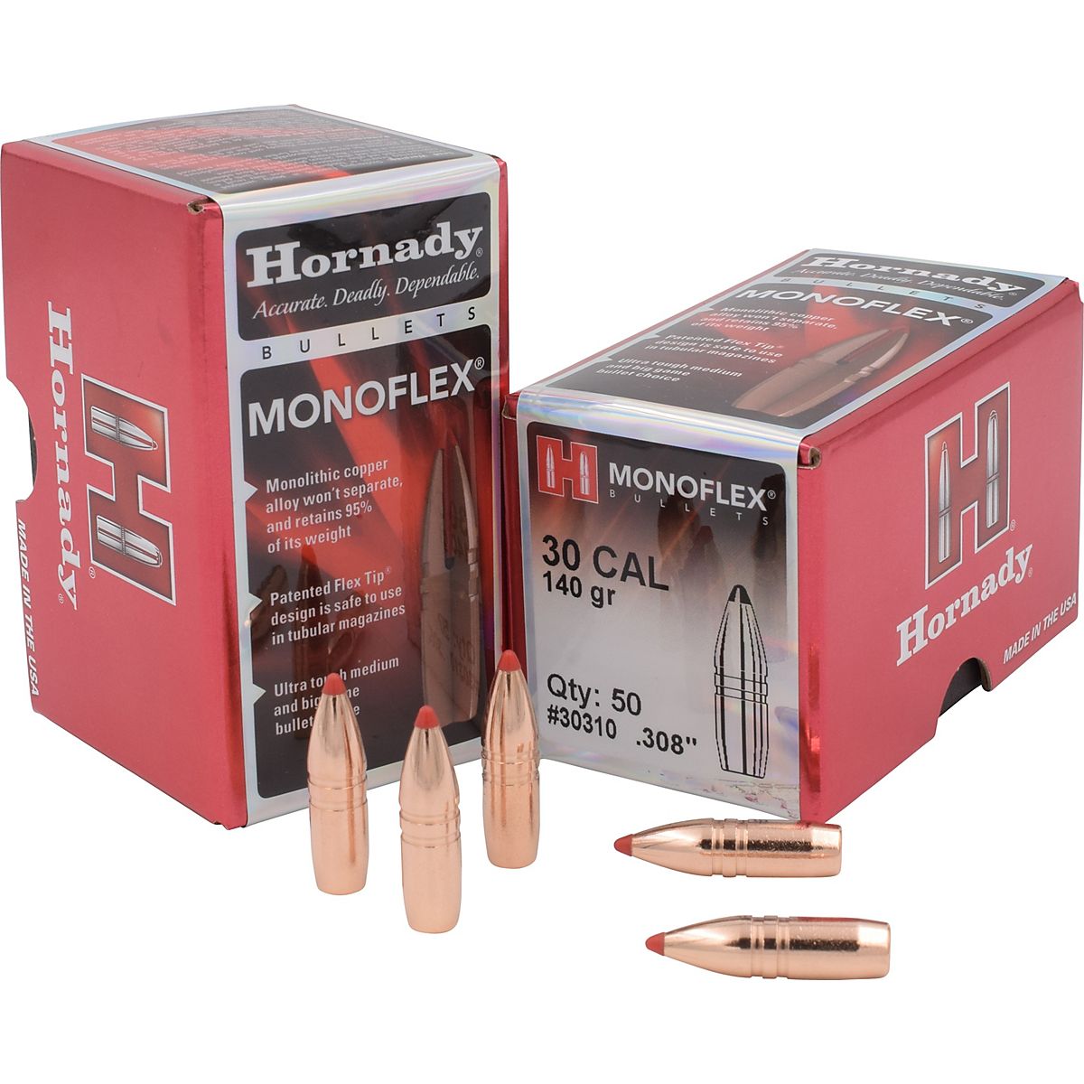 Hornady MonoFlex 30 Cal .308 140-Grain Rifle Ammunition - 50-Rounds ...