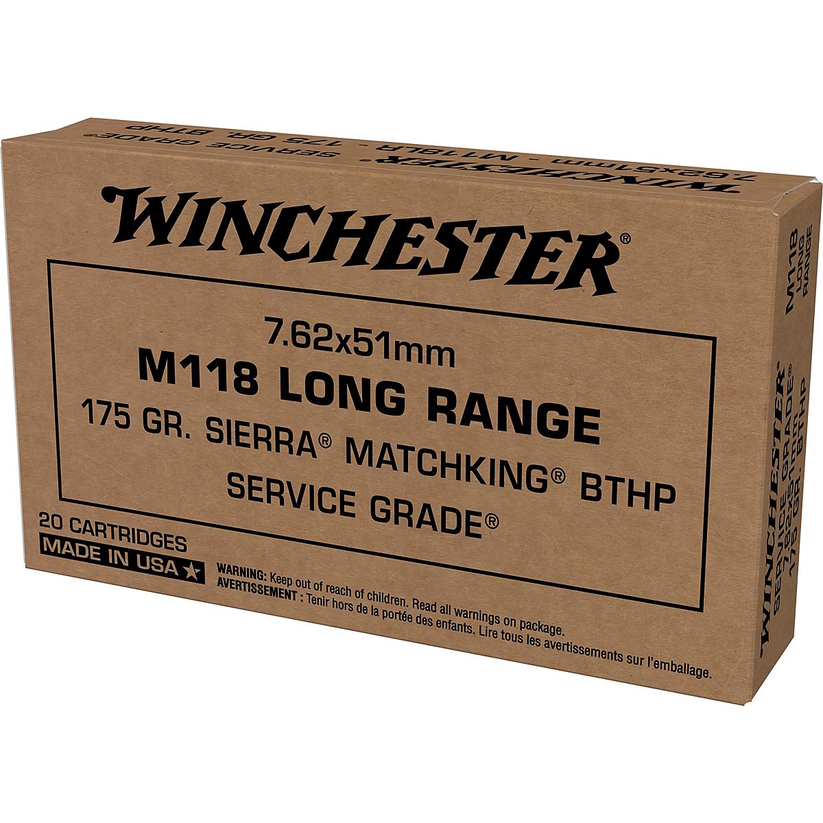 Winchester M118 LR Sierra Matchking 7.62x51mm 175-Grain Centerfire ...