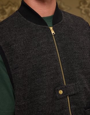 Gilet d’aviateur en mélange de laine AE x Tru Kolors