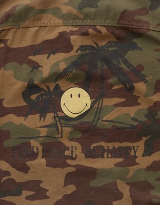 AE | Smiley® Military Camo Trucker Jacket