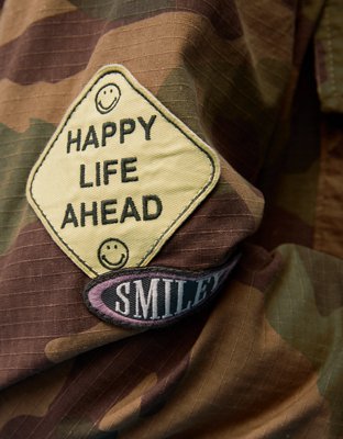 AE | Smiley® Military Camo Trucker Jacket