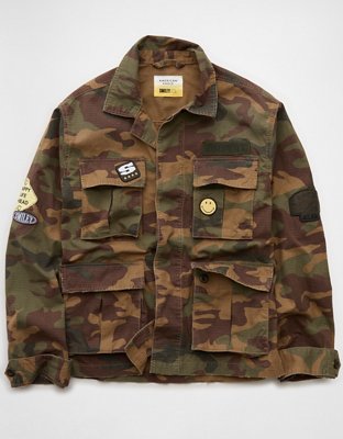 AE | Smiley® Military Camo Trucker Jacket
