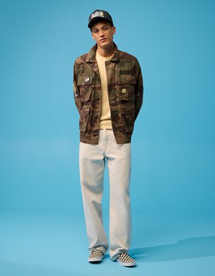 AE | Smiley® Military Camo Trucker Jacket