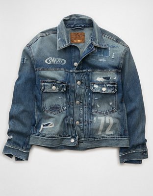 AE | Smiley® Denim Trucker Jacket | American Eagle