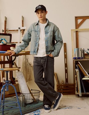 AE Relaxed Fit Denim Utility Jacket