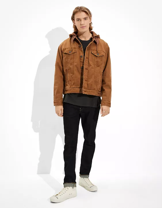 AE Hooded Cotton Twill Jacket