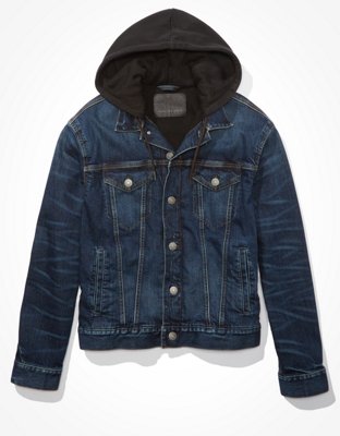 american eagle jean jacket hoodie