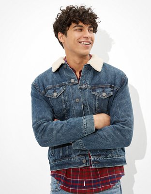 American eagle fur jean jacket sale